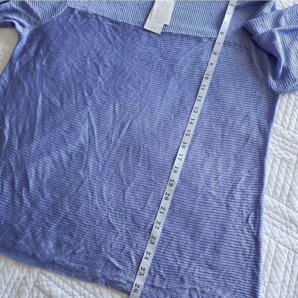 Chico's travel collection love lacey 3/4 sleeve lilac iris lagenlook sweater - Picture 9 of 13